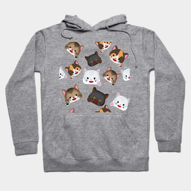 Cartoon pattern cat 2 Hoodie by Crow Creations